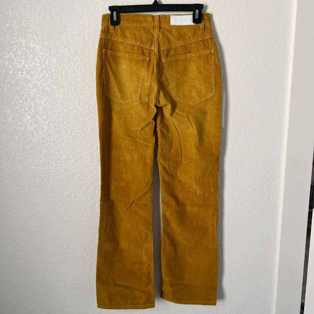 NWT RE/DONE 70'S POCKET LOOSE FLARE CORDUROY MUSTARD PANTS SZ 25 - Image 5