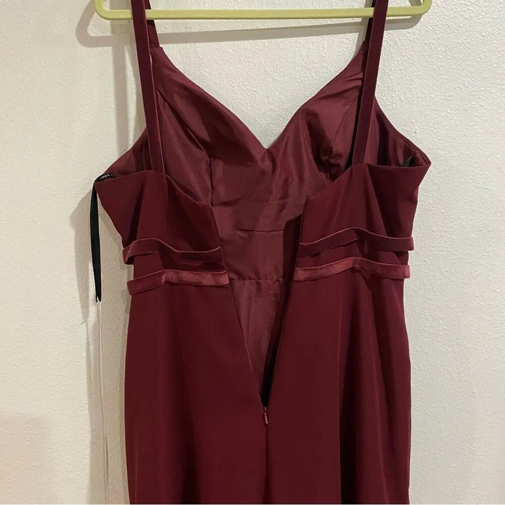 Sorella Vita Burgundy Chiffon Maxi Dress Sz 12 NWT - Image 9