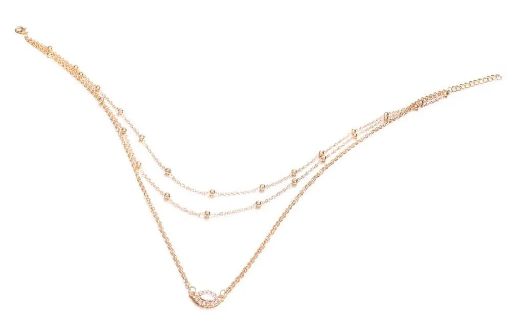 Multi Layer Gold Beads & Charm Necklace - Image 5