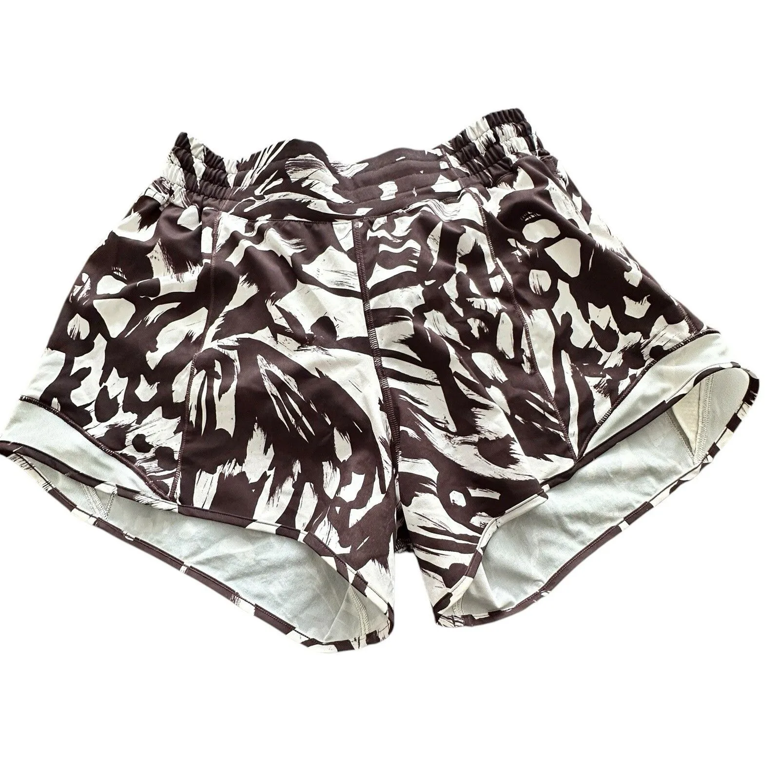 Lululemon 8 Hotty Hot HR Short 4" Lined Monarch Bloom Bone Espresso - Image 3