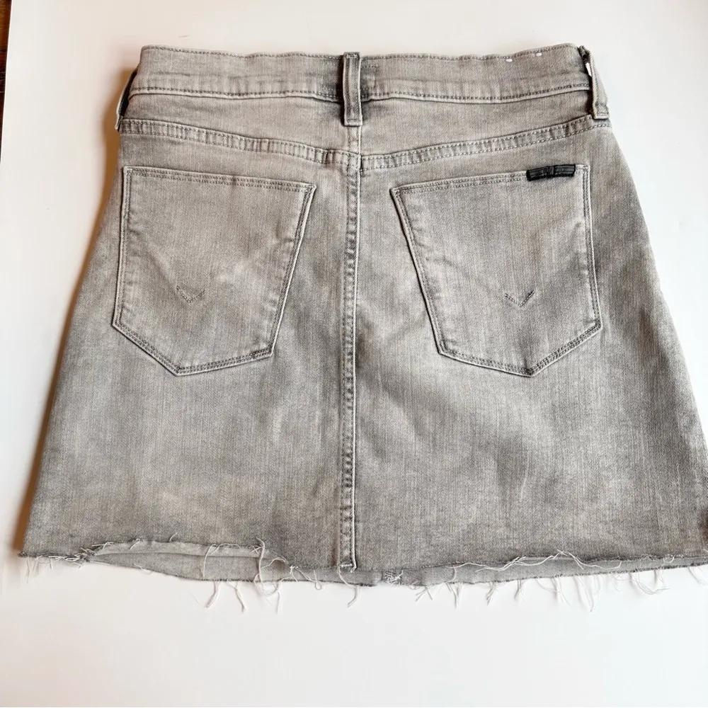 HUDSON Women's Vivid Denim Raw Hem Mini Skirt Gray SZ 25 - Image 4