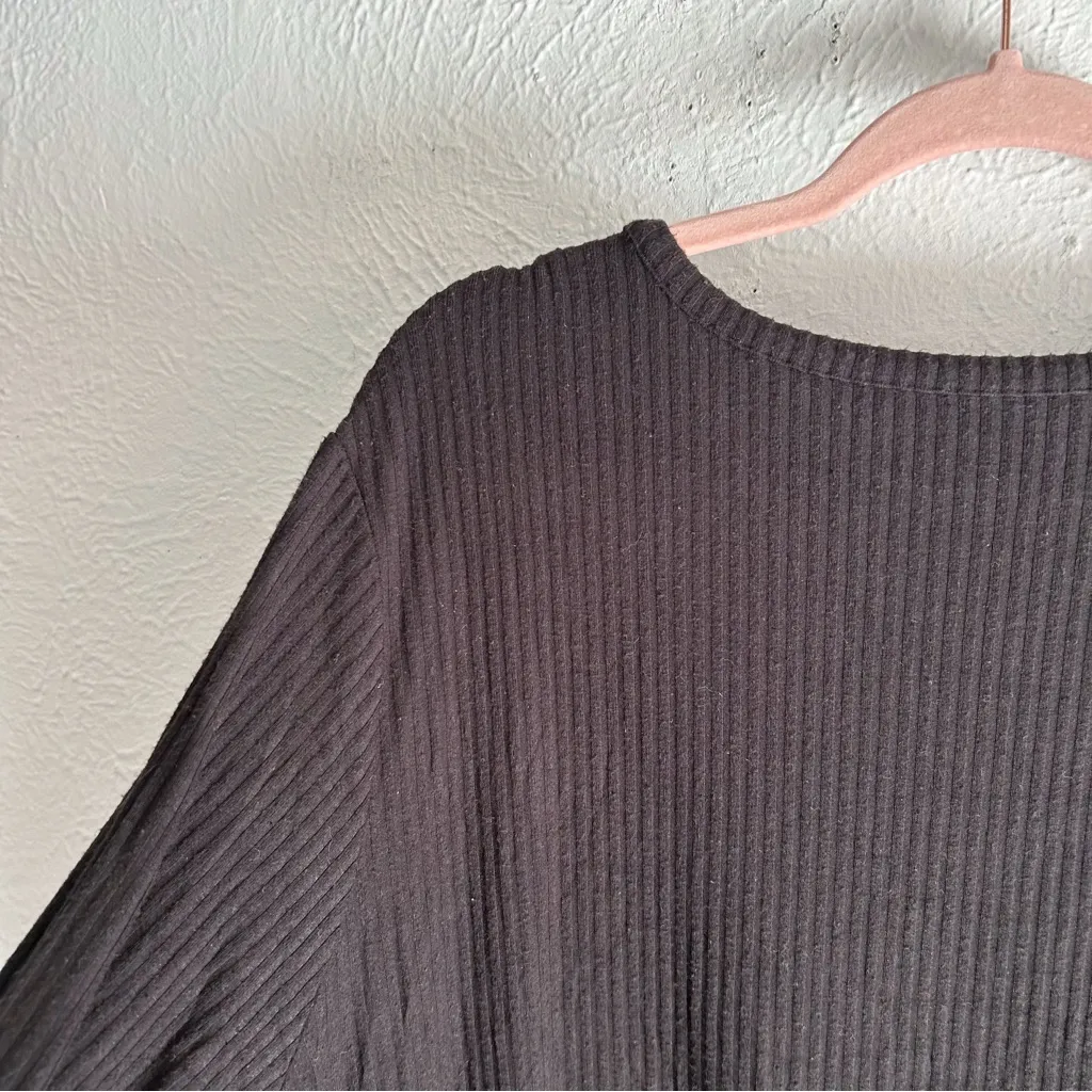 Universal Standard Weekend Ribbed Cardigan Dress Black Modal Large (Us 22-24) - Image 6