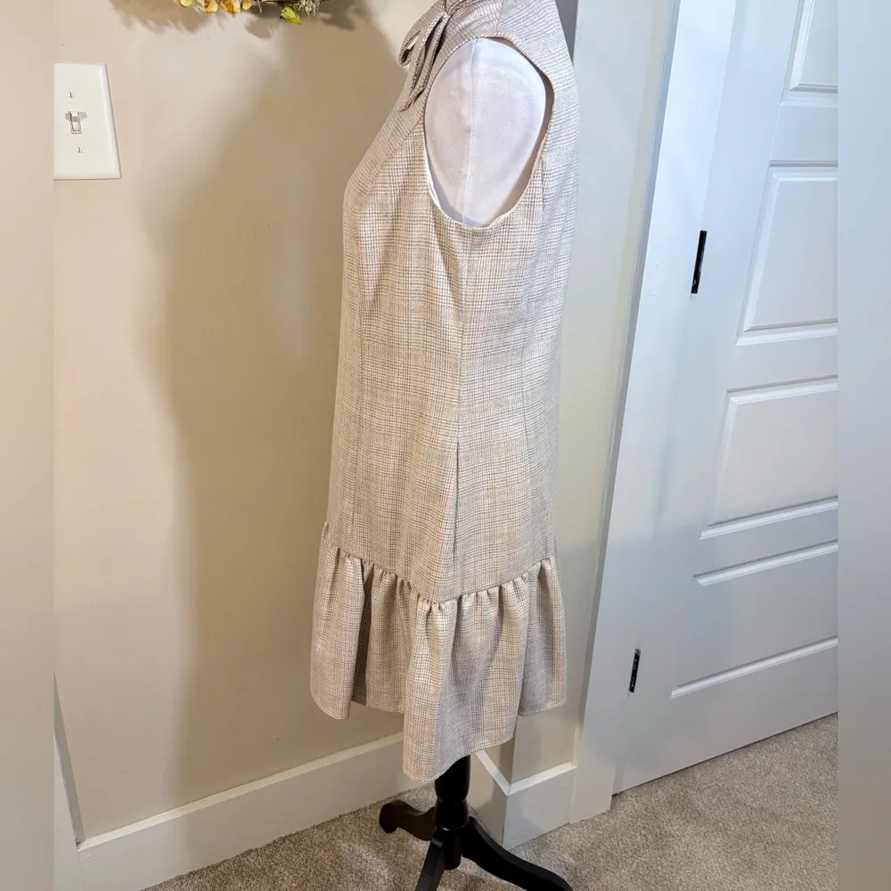 GAL MEETS GLAM Philippa Bow Neck Femme Plaid Drop Waist Flounce Dress Sz 4🧡 - Image 7