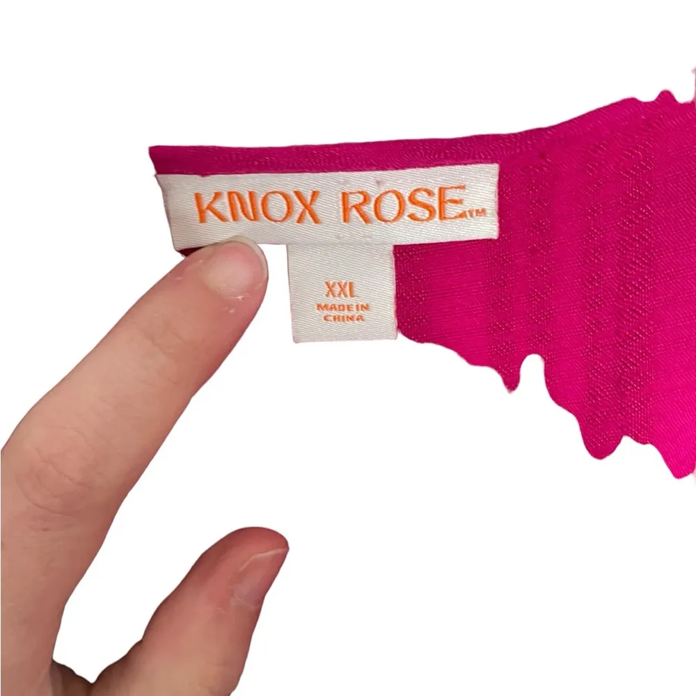 Knox Rose Hot Pink V Neck Stripe Magenta Dress XXL - Image 2