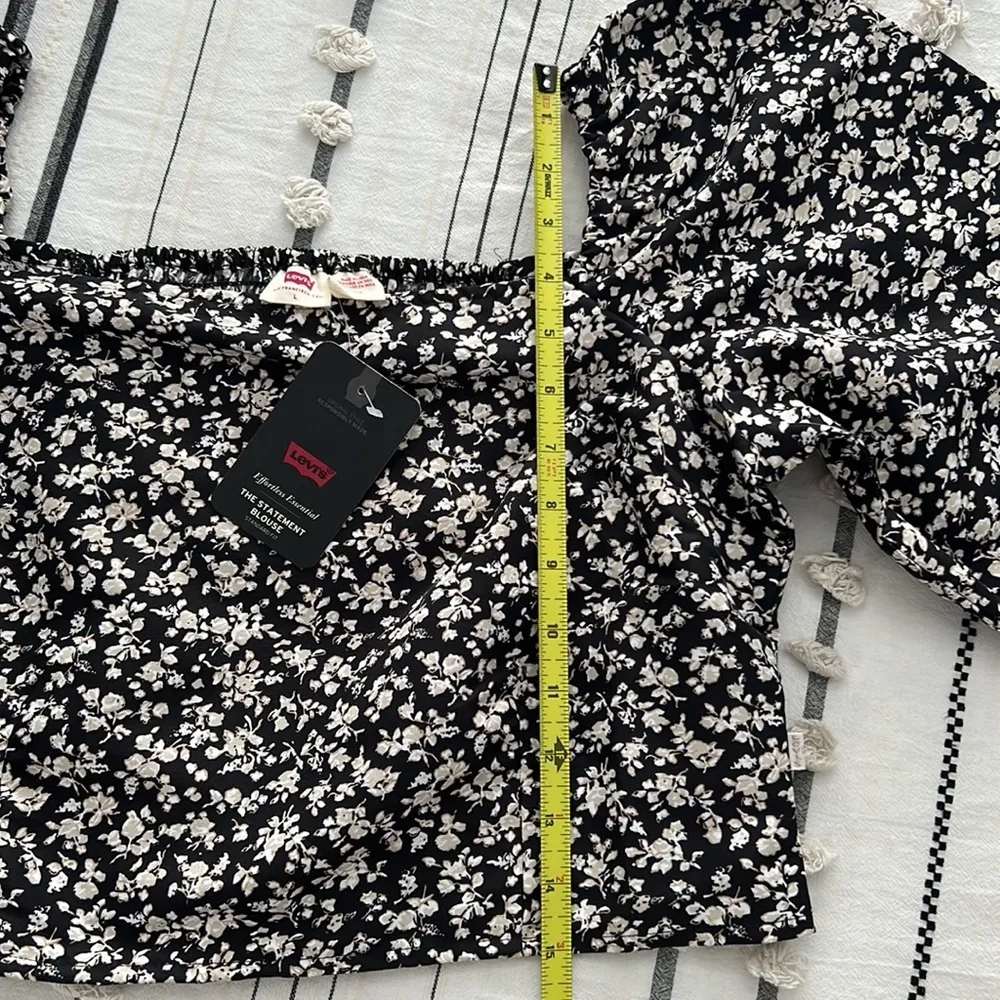 nwt // Levi’s Yvie statement blouse in black floral - Image 12