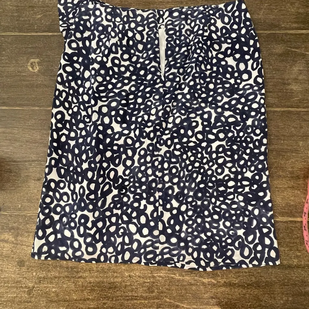 Max Mara Silk Pencil Skirt With Side‎ Ruffle Geometric Career Wear Cocktail - Image 3