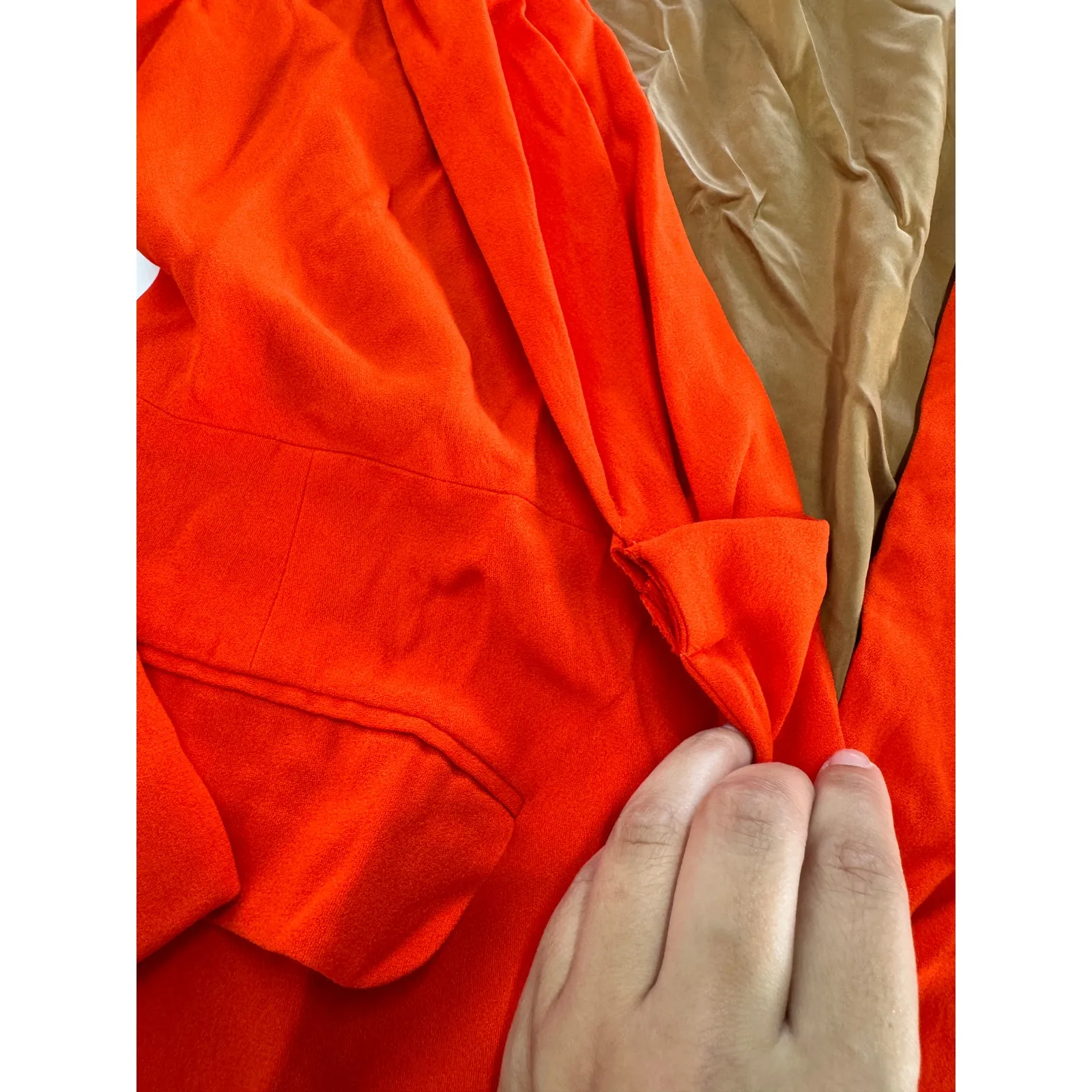 Hugo Boss Blazer Womens 4 Solid Orange Jawana Wrap‎ Jacket V Neck Crepe - Image 10