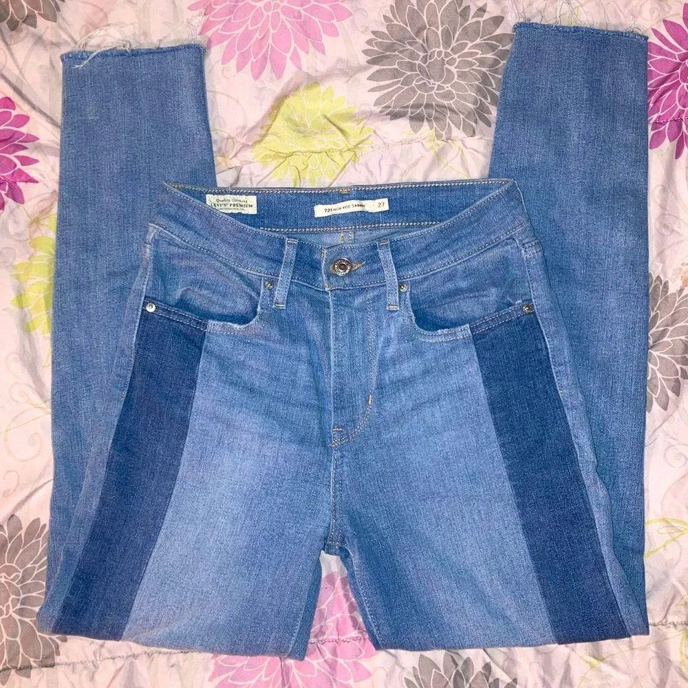 Levis Premium 721 High Rise Vintage Skinny Ankle Fray Women Denim jeans Size 27 - Image 2