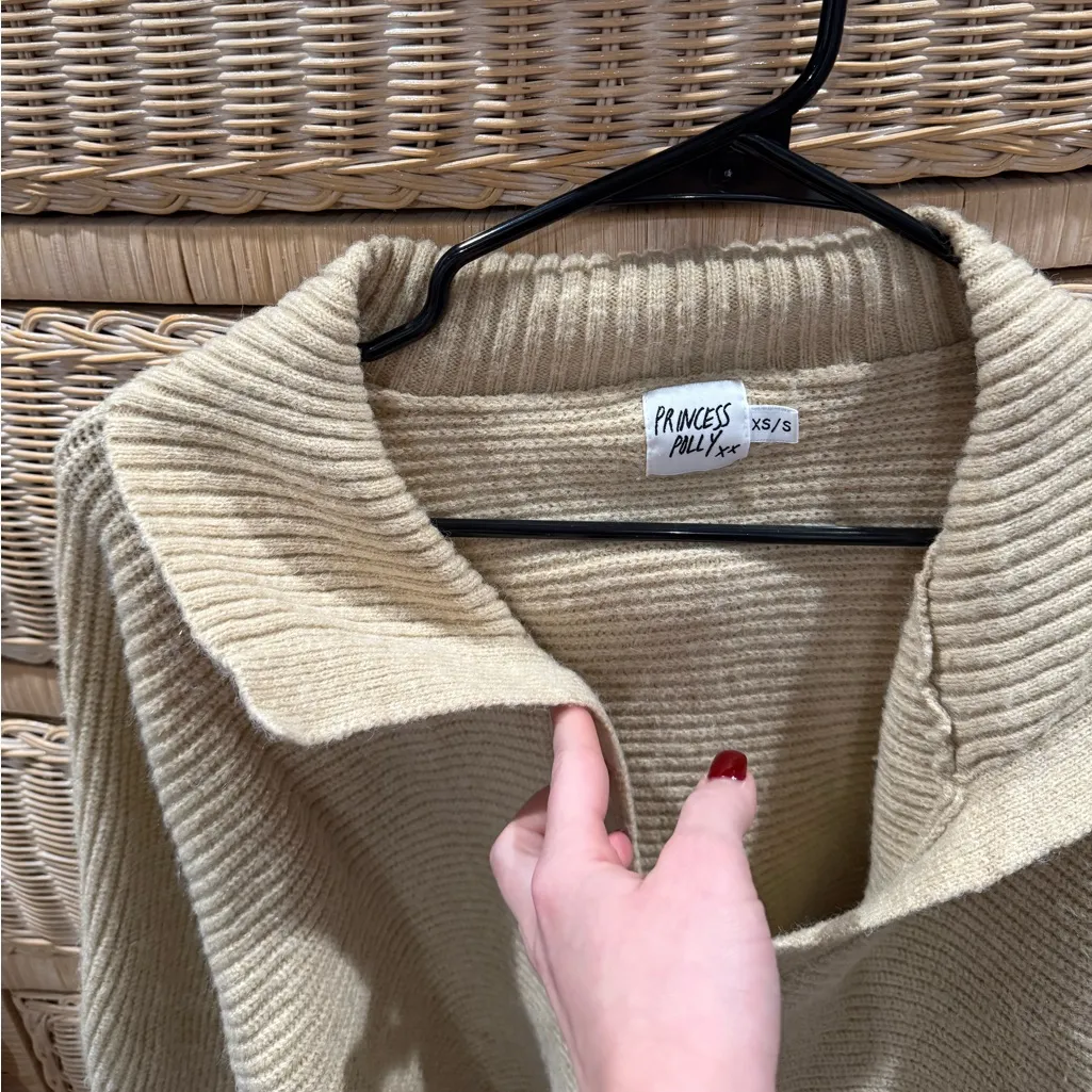 Princess Polly Cream Oversized Sweater - Image 4