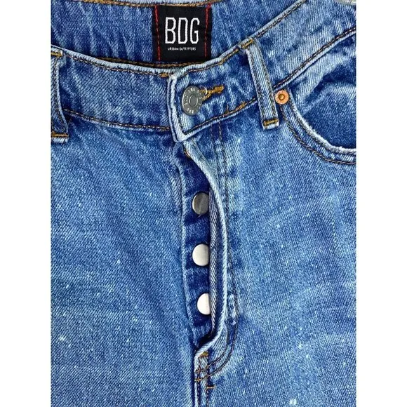 BDG Mom Jeans Womens Size 27‎ Blue High Rise Button Fly Slim Straight Denim Y2K - Image 4