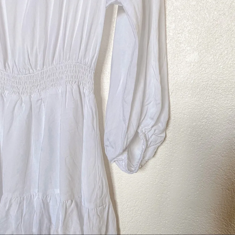 Charlie Holiday White Peasant Mini Dress Size 4 - Image 3