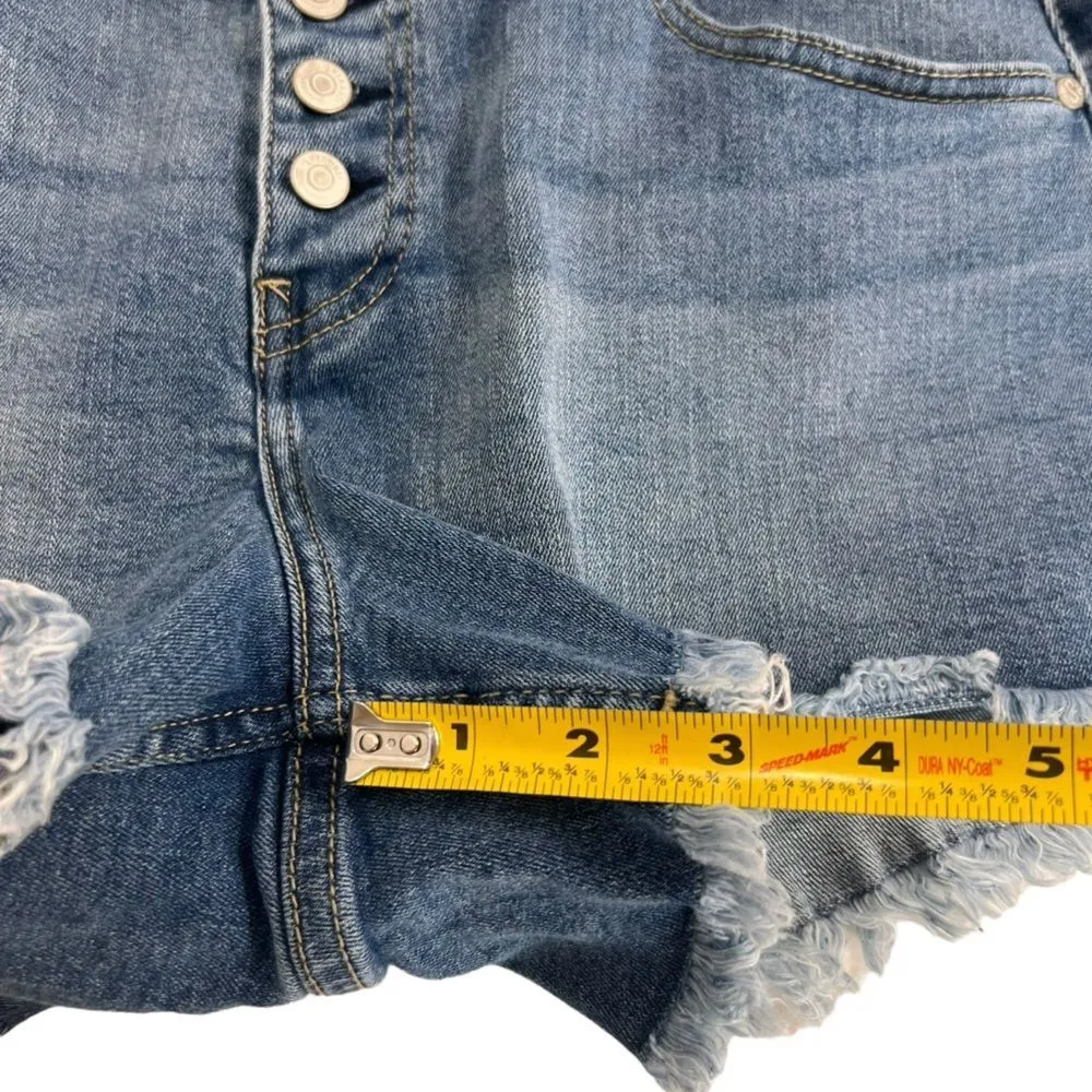 Shyanne Women’s Light Medium Wash Cut off Fray Denim Shorts - Image 9