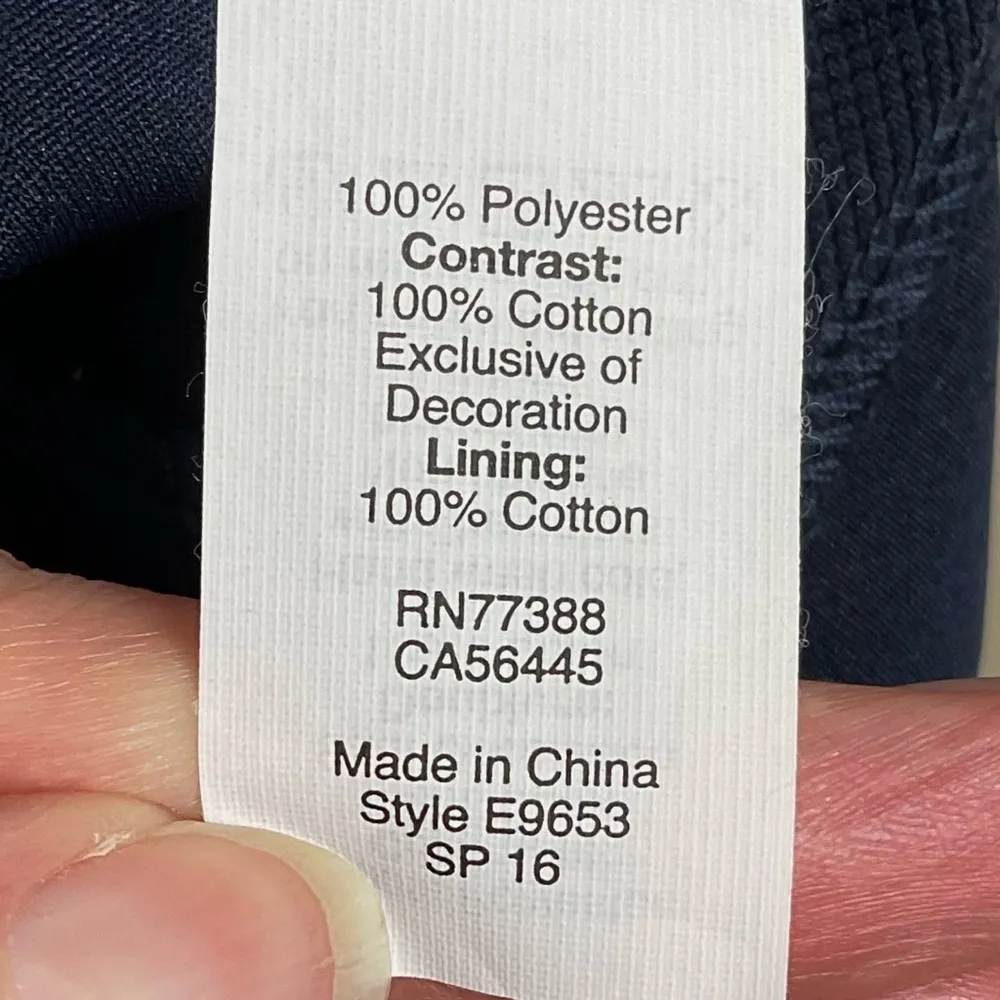 J. Crew Navy Sheath Dress Sleeveless Sz 0 Eyelet Back Detail - Image 3