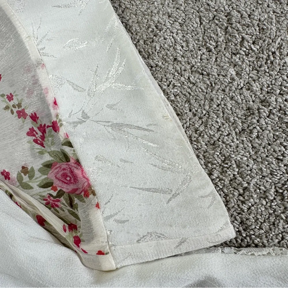 Spencer Alexis Vintage Silk Blend Kimono Top Floral Lace Embroidered Fairy 3X Pink - Image 14