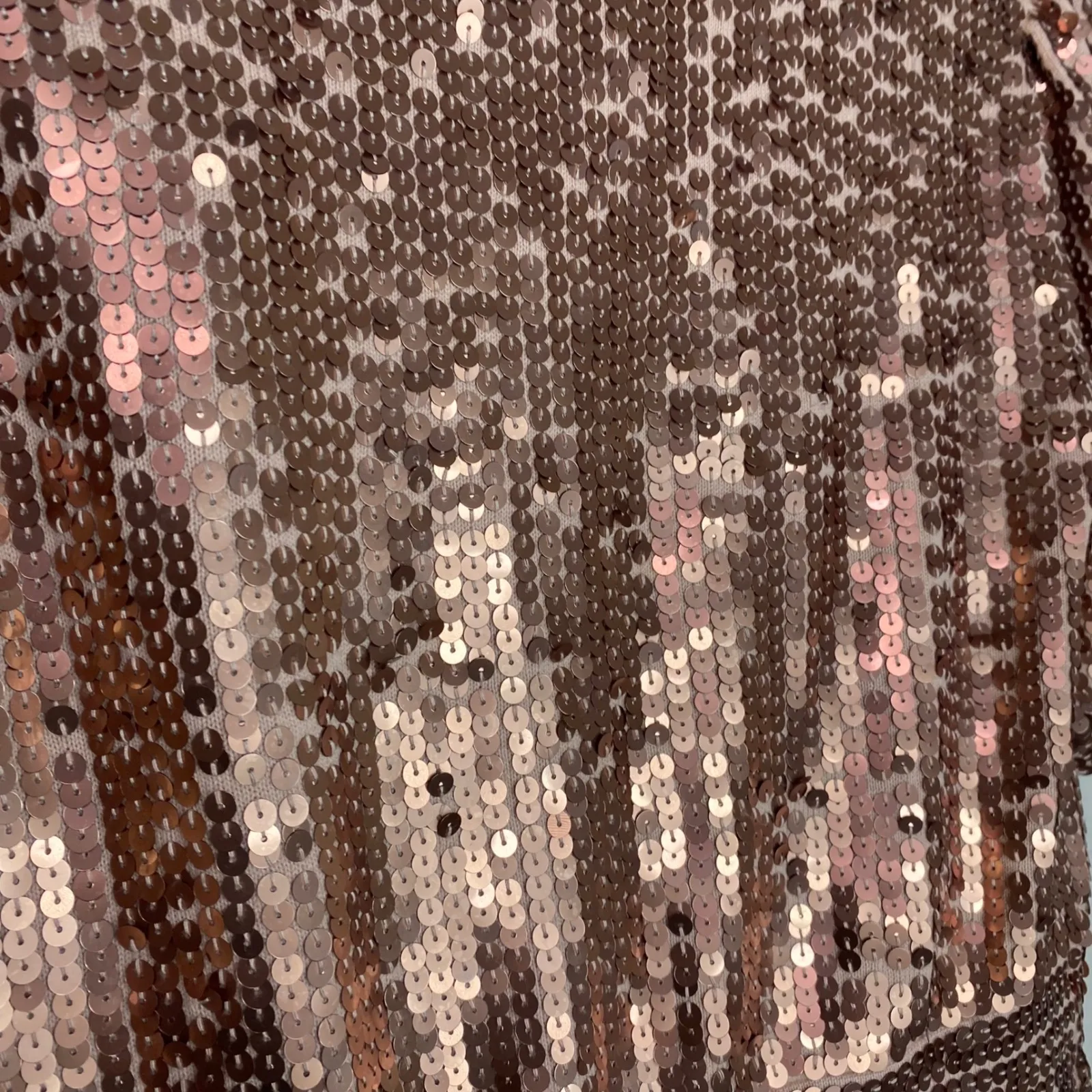 Boston Proper Sequin Peplum Cardigan Rose Gold Short Sleeve Party Size XS - Image 6