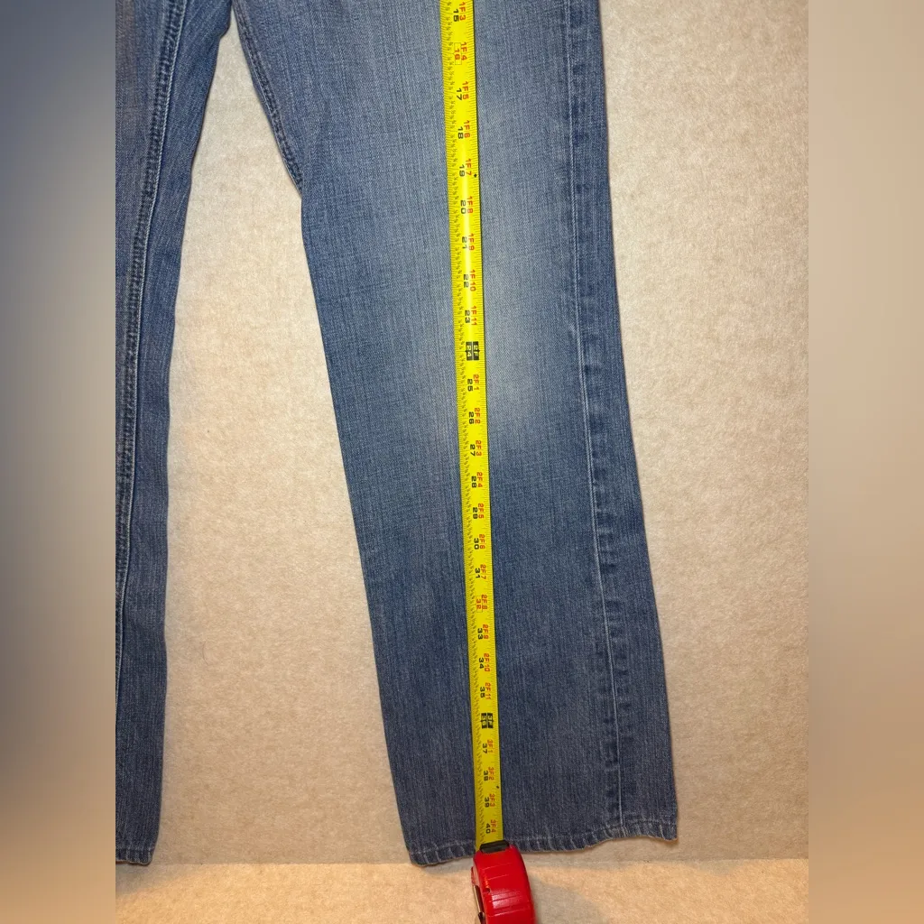 Joe's Women Blue Denim Rocker Jeans Medium Wash Straight Leg W 34 - Image 8