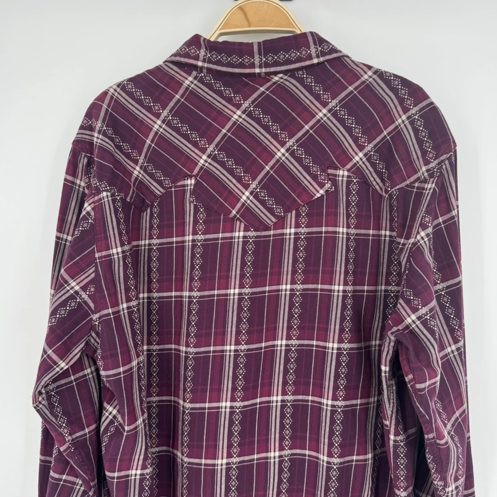 Stetson Plaid Western Shirt Womens 2XL Purple Snap Front Cotton Rodeo‎ Cowgirl - Image 7