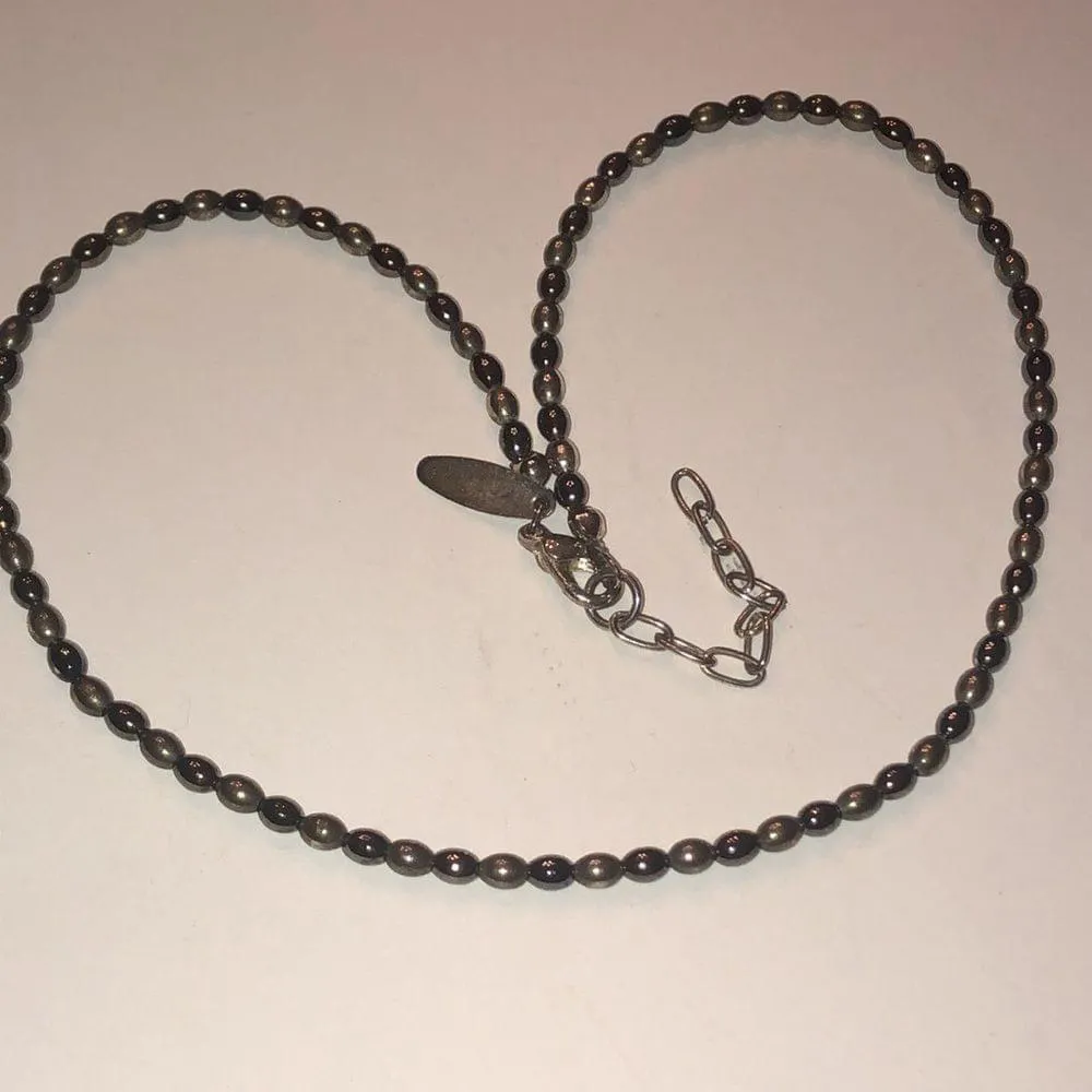 NY Gunmetal Gray Dark Gray Beaded Boho Necklace - Image 4