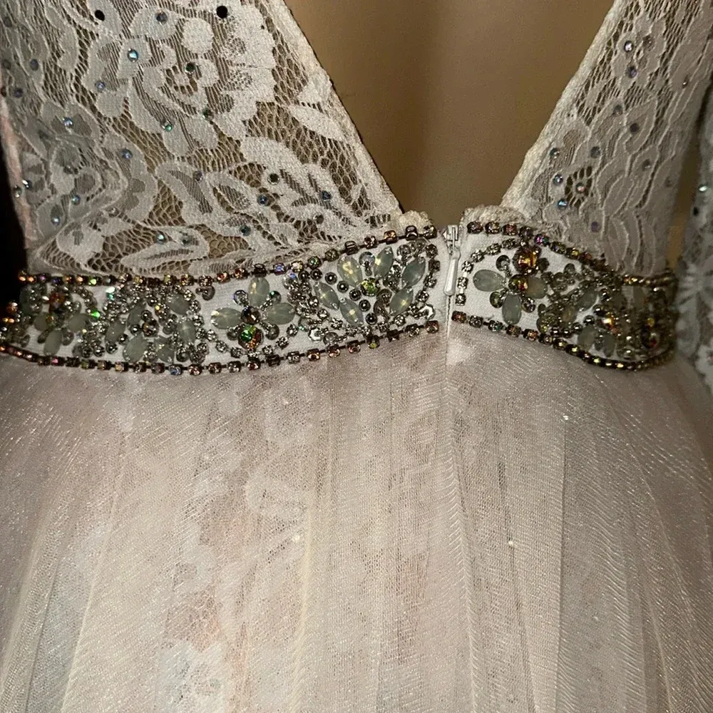 Envious Couture Prom by Karishma Collection ball gown/pageant dress size 16 White - Image 5