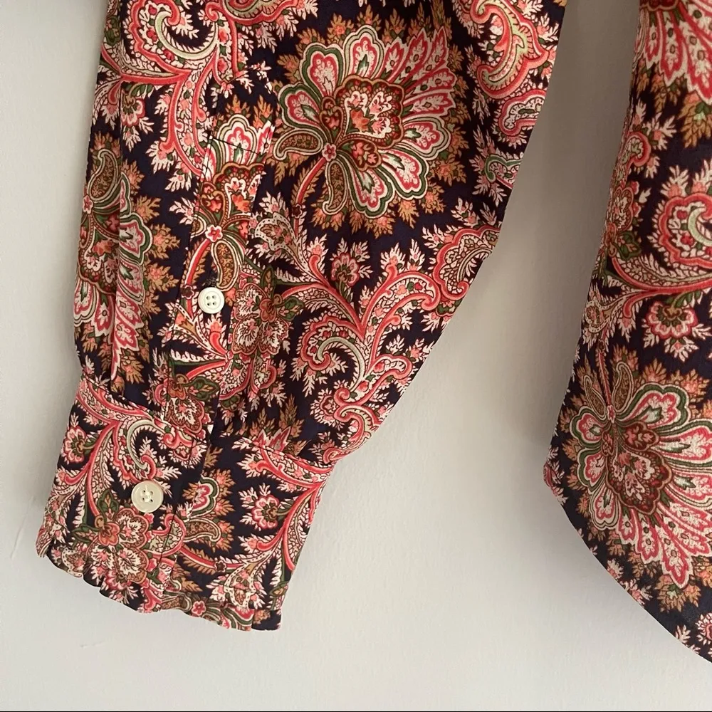 J. Crew Paisley Ruffle Button Down Blouse - Image 6