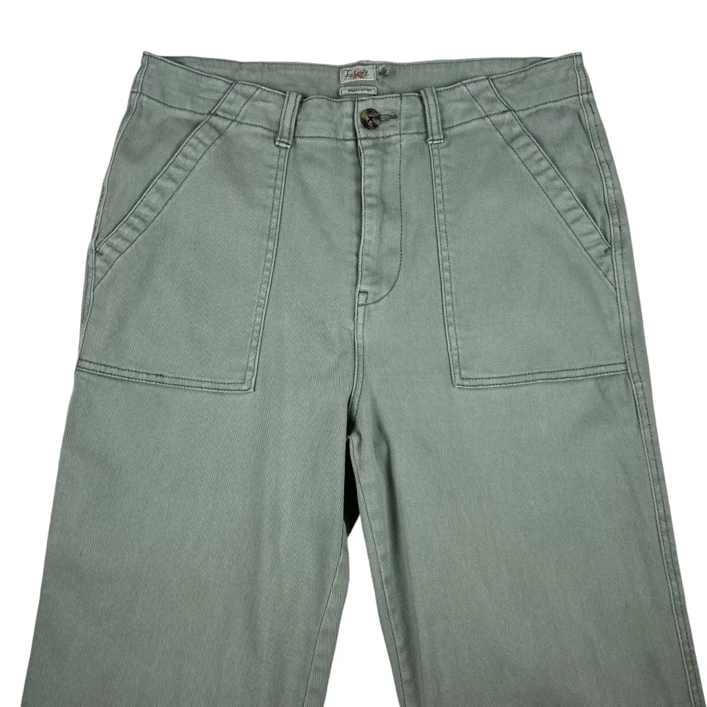 Faherty Organic Cotton Raw Hem Ankle Utility Pant Green Size 30 - Image 5