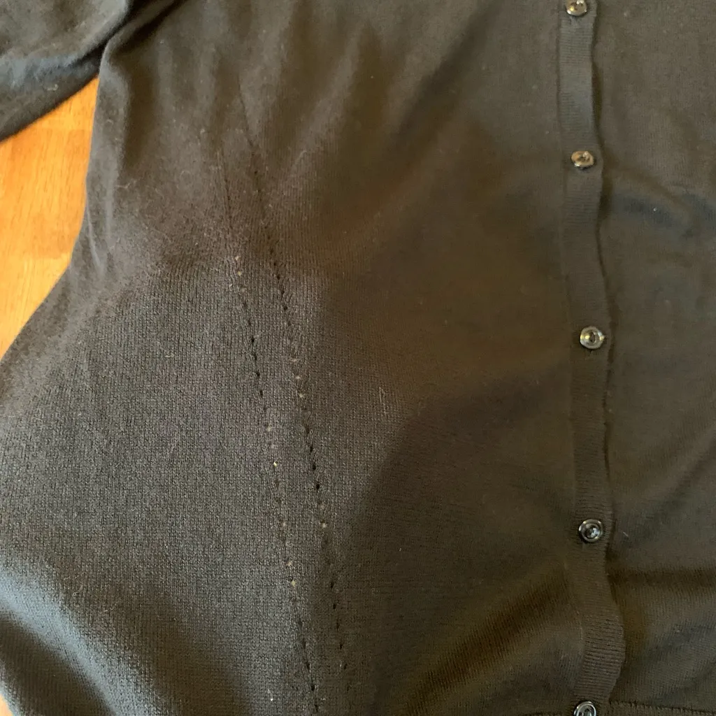 LOFT NWT Classic Black Knit Cardigan Large Maternity Button up - Image 5