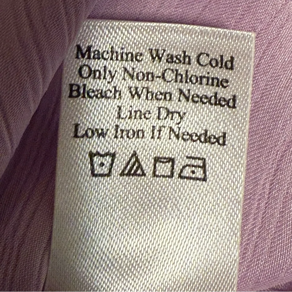 Coldwater Creek Long Sleeve Button Up Roll Tab Shirt Lavender Size Small - Image 8