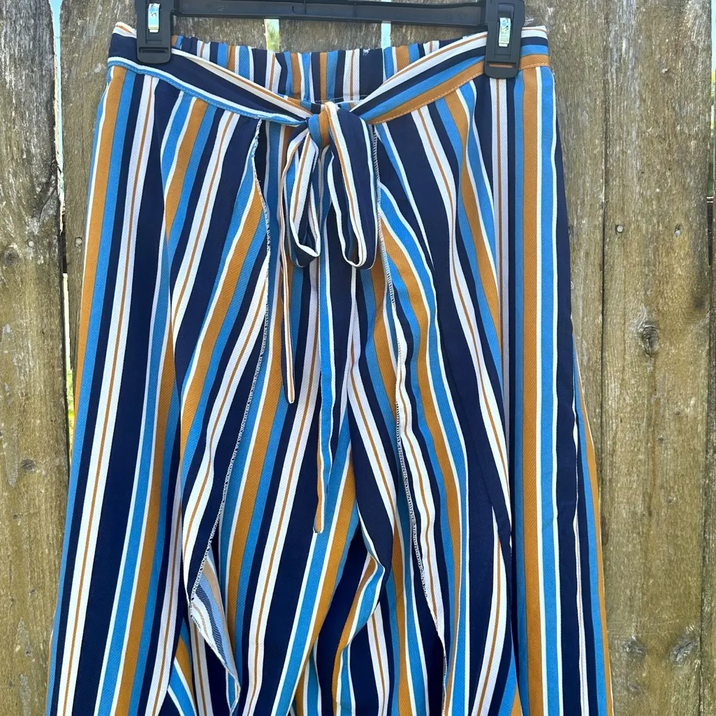 Umgee Wide Leg Palazzo Pants Stripes Sz M - Image 5