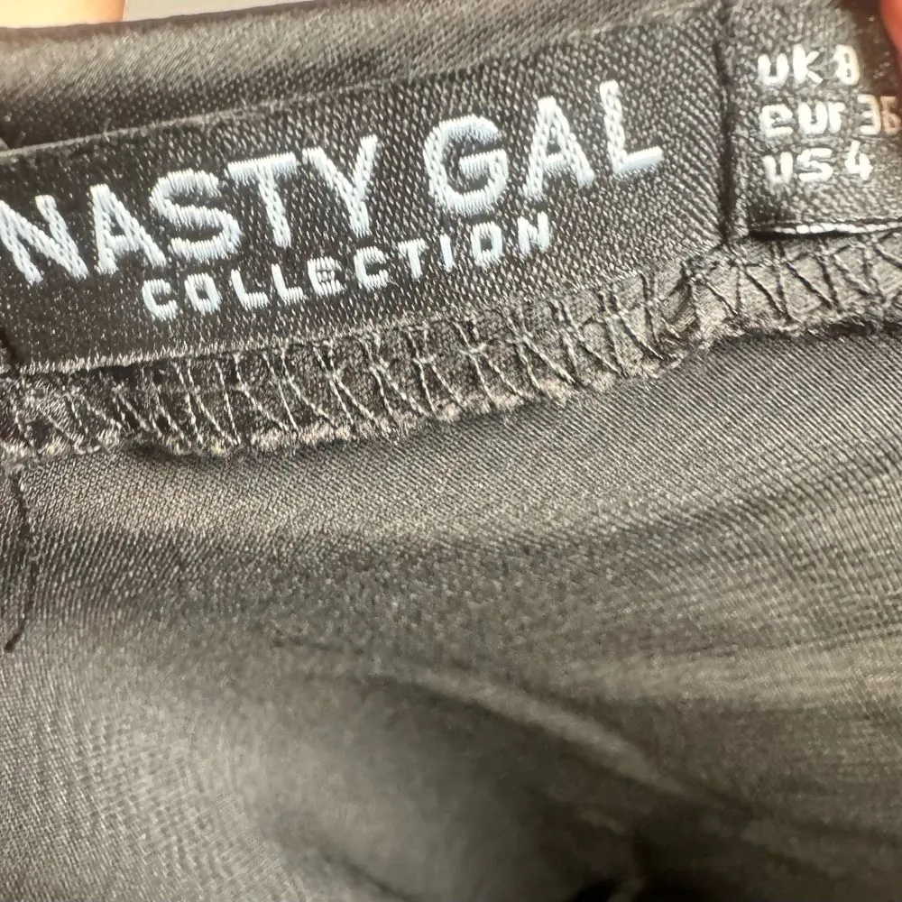 Nasty Gal black satin one shoulder jumpsuit size 4 - Image 5