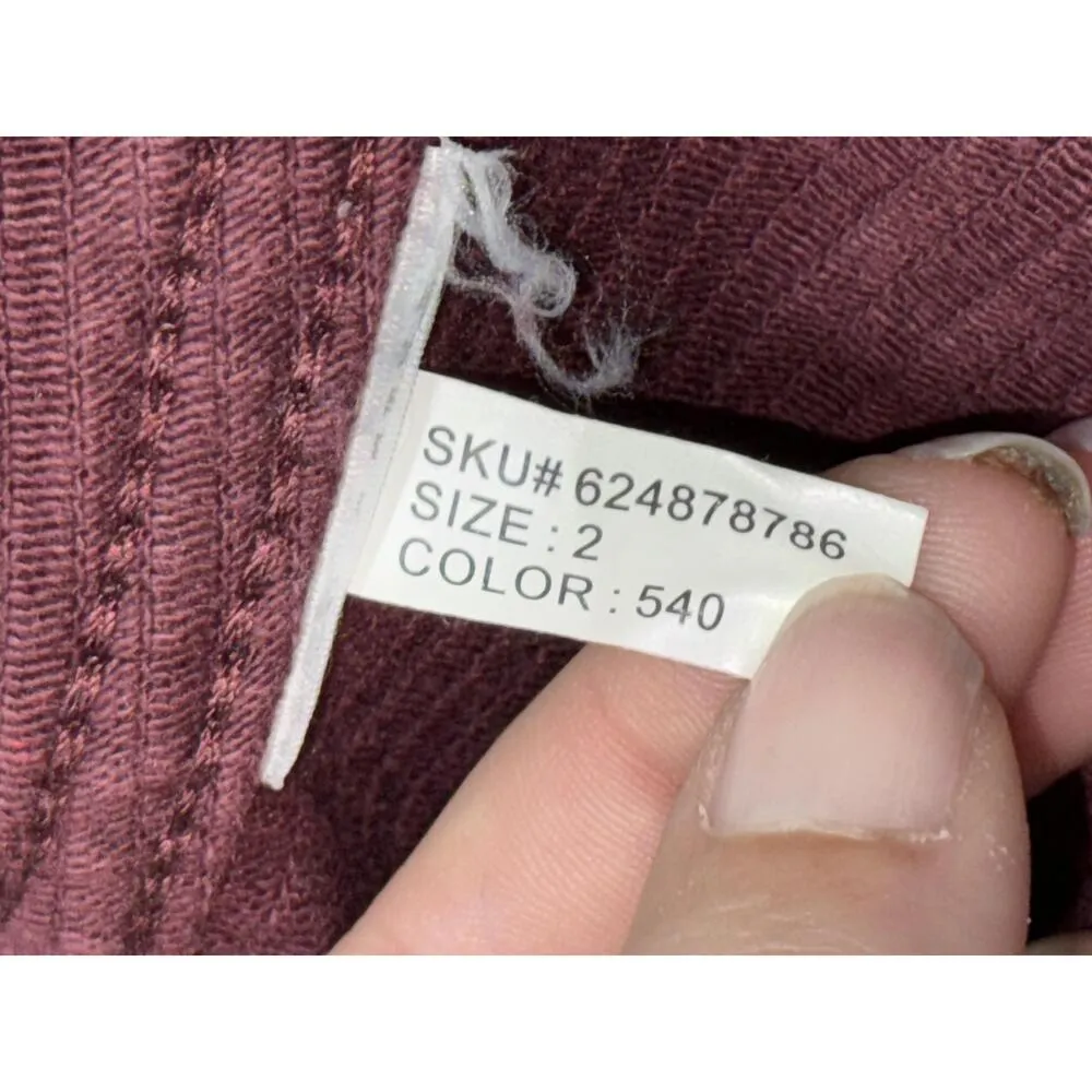 NEW Abercrombie & Fitch Burgundy Red Corduroy Button Front Mini Skirt Size 2 - Image 6