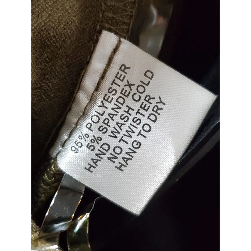 COC Womens Olive Polyester V Neck Sleeveless 1 Piece Jumpsuit Curvy Fit Size 1XL - Image 10