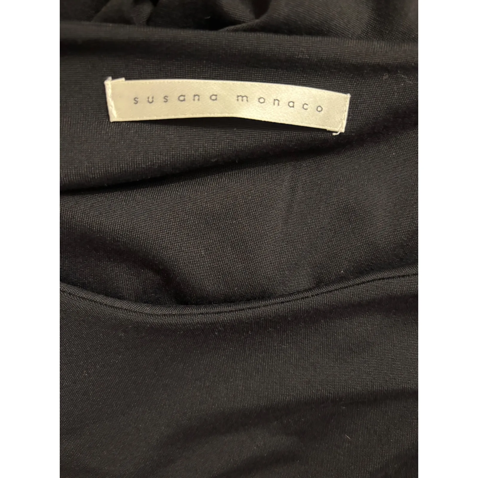 Susana Monaco Sexy Draped Little Black Mini Dress LBD Size Small MSRP $168 - Image 4