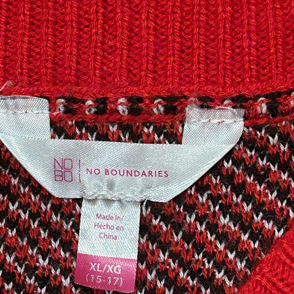 No Boundaries Red Plaid Sweater Dress - Image 5