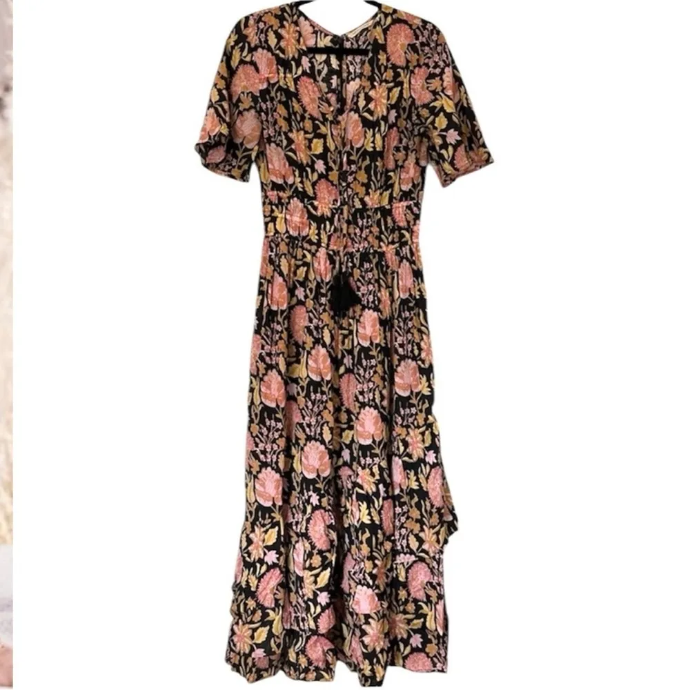 Soft Surroundings Marissa Tassel Tiered Floral Maxi Dress Womens 6 - Image 4
