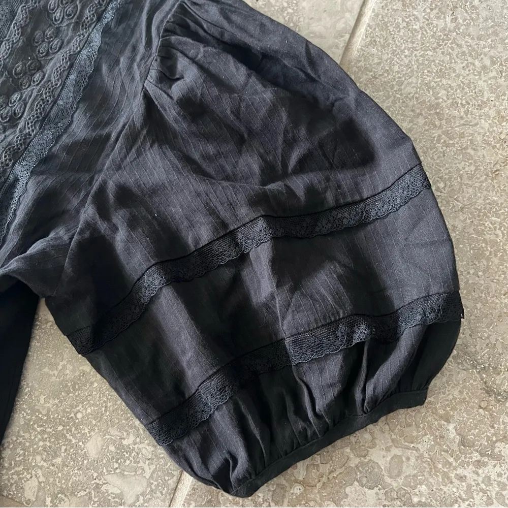 Reformation Norwich Organic Cotton Dress, Black Size 6 New w/Tag Retail $278 - Image 10