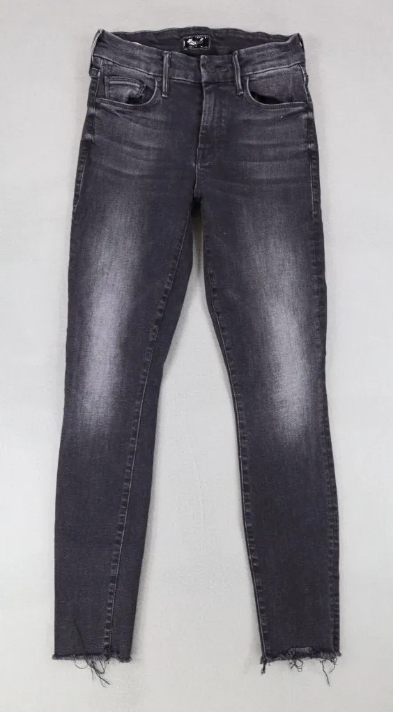 Mother Jeans Womens 24 Gray The Looker Ankle Fray Night Hawk Casual Made USA Black - Image 1