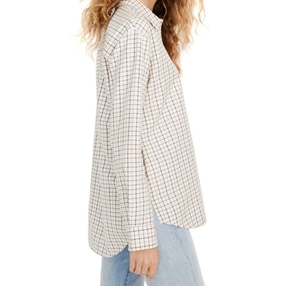 Madewell Oversized Ex Boyfriend Plaid Cotton Button Down Shirt NEW - Image 5
