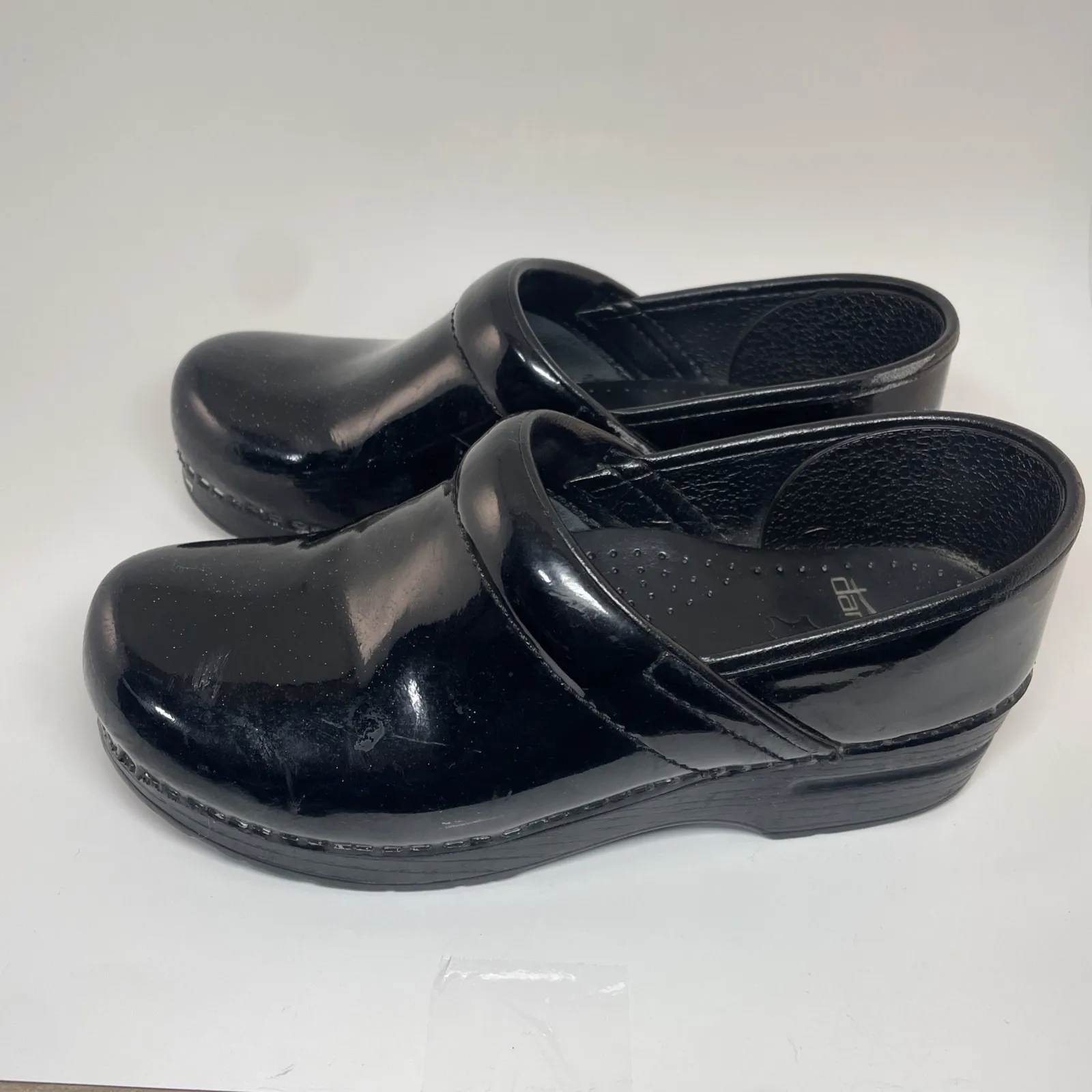 DANSKO Professional Black Patent Clogs Shoes Women's Size 38 US 7.5-8 Work Wear - Image 8