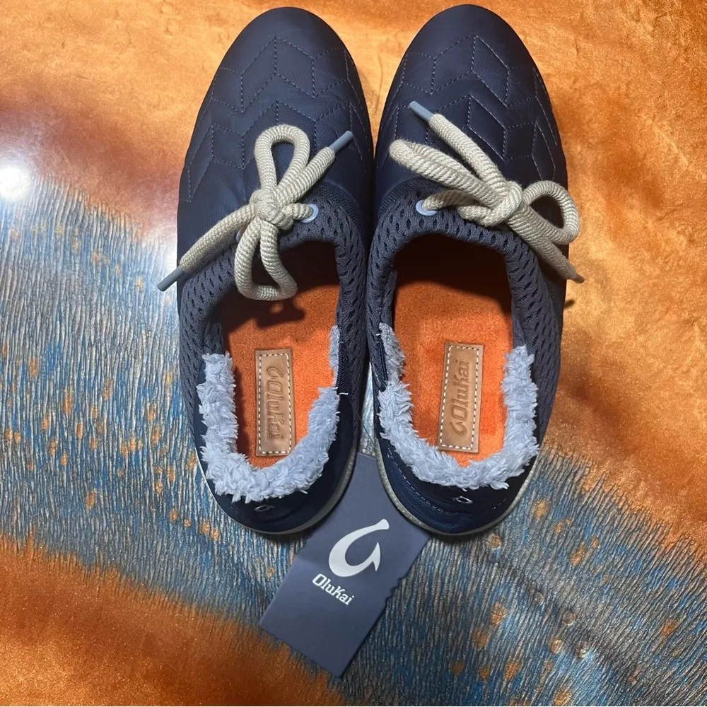 NWT OluKai Mahiki Indoor outdoor Slippers Slides Shoes size 7 Moonlit blue - Image 6