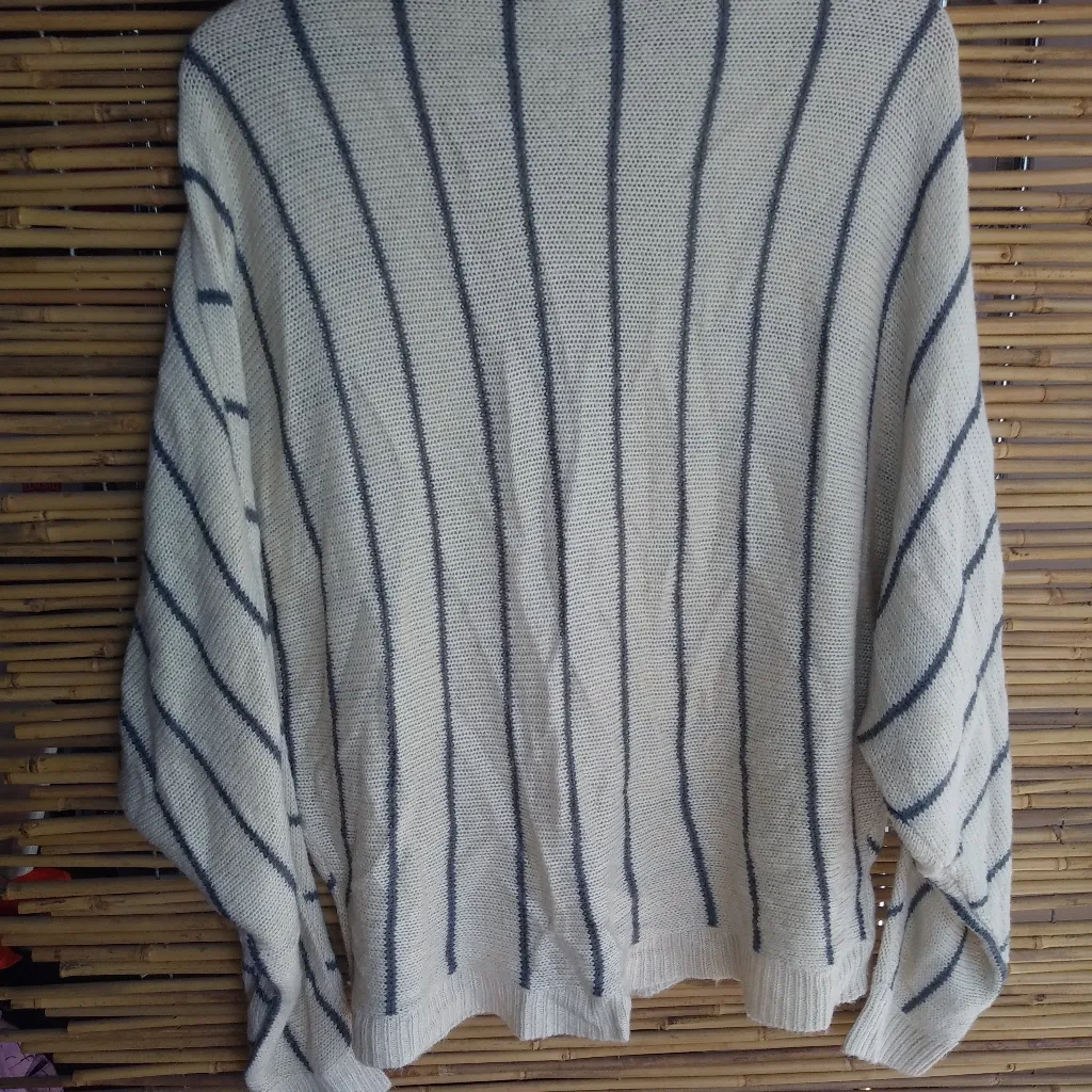 UNIO XL Striped Cardigan Creme Gray Plus Size 16 - Image 8