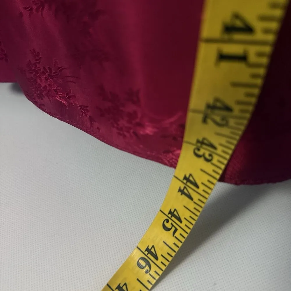 Vtg Nikki Womens Dress 11/12 Burgundy Satin Puff Sleeve Cottagecore Prom Union - Image 9