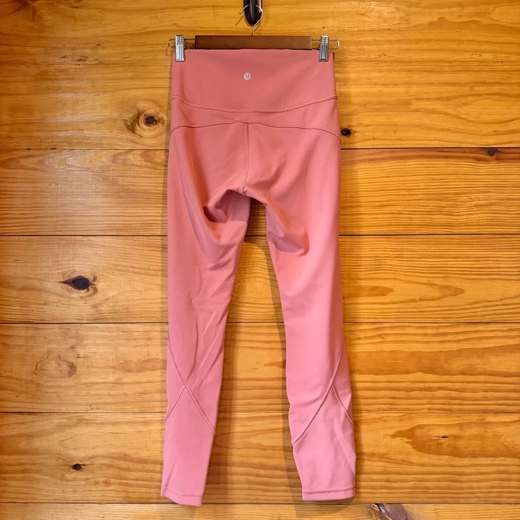 Lululemon In Movement Tight Leggings 26" Everlux Rustic Coral Pink 6 W5BPGS - Image 3
