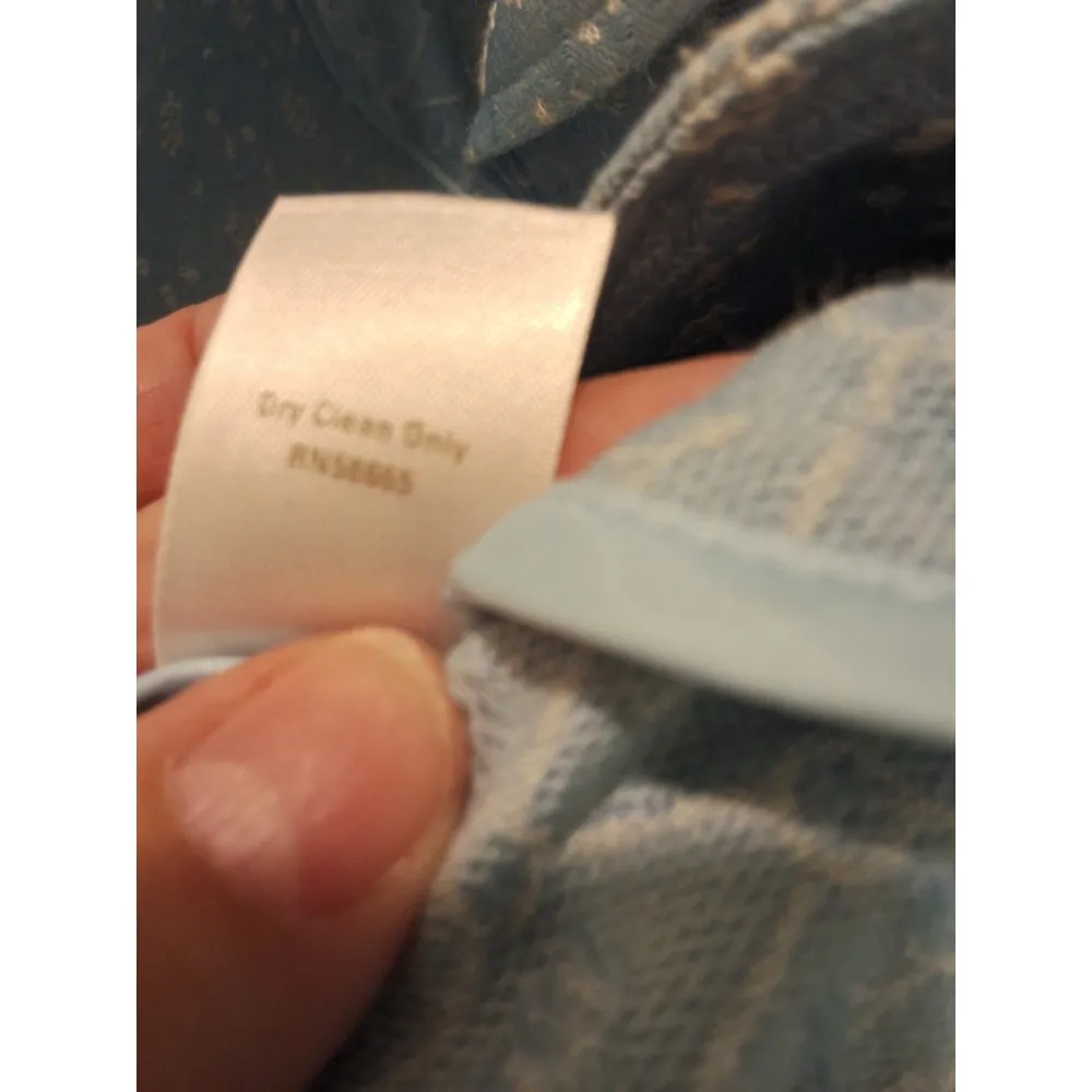 Caslon Blazer Light Blue and White Size M Floral Pattern Single Button Closure - Image 7