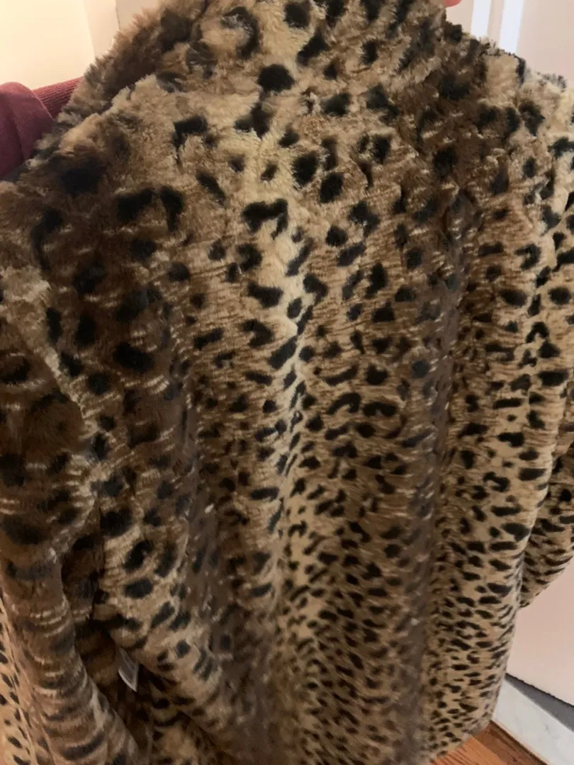 Cheetah Faux Fur Coat Multi Size M - Image 2