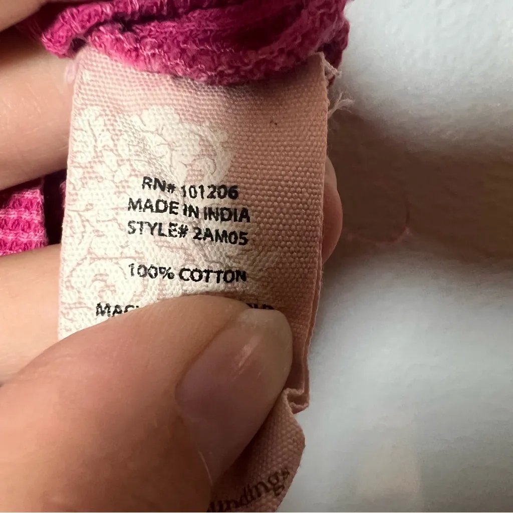 Soft Surroundings Waffle Knit Tunic Top 1/4 Zip Raspberry Pink Size Medium - Image 9