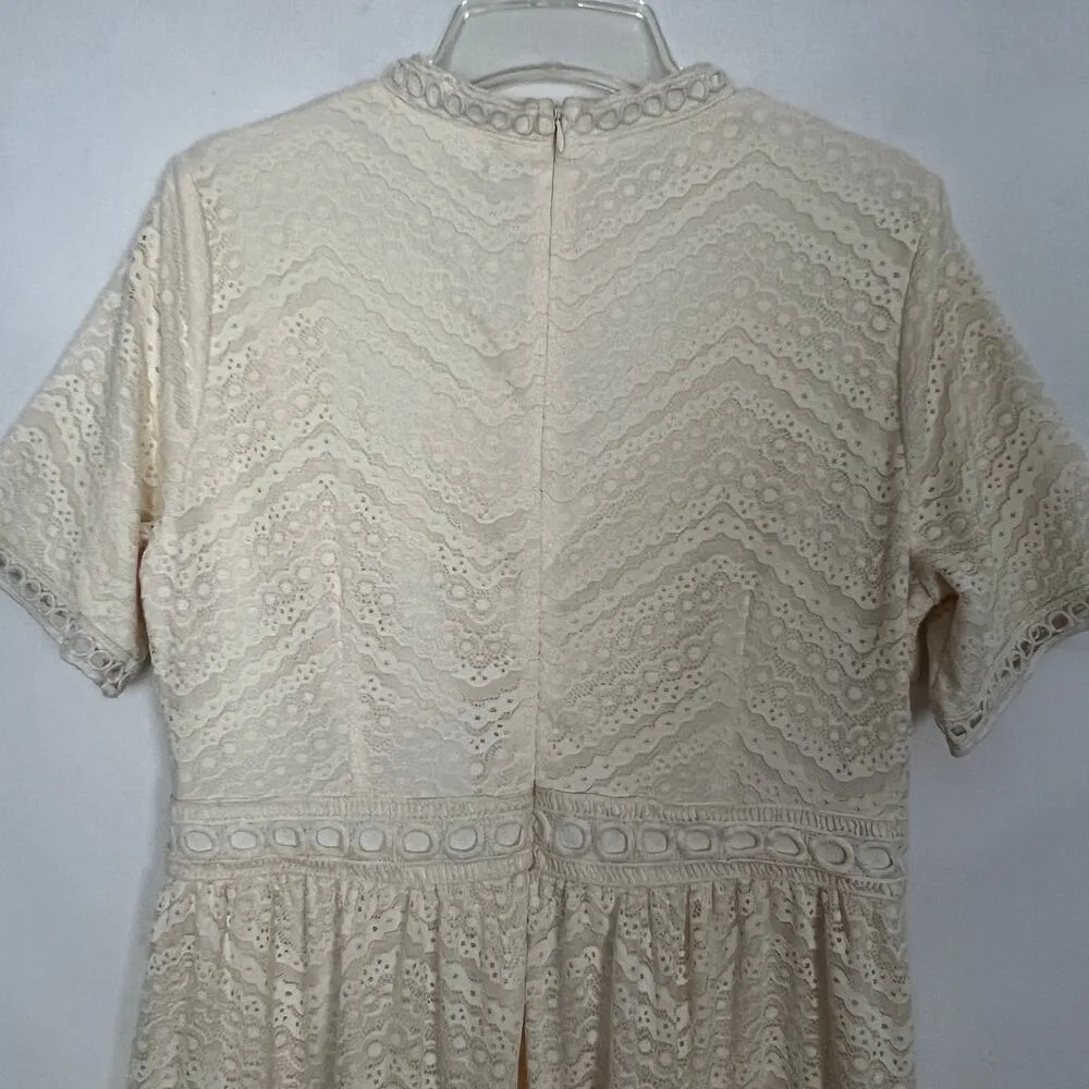 Hope Ave Lace Cottagecore Boho Lace Maxi Dress Womens Large Regency Fairy Garden - Image 9