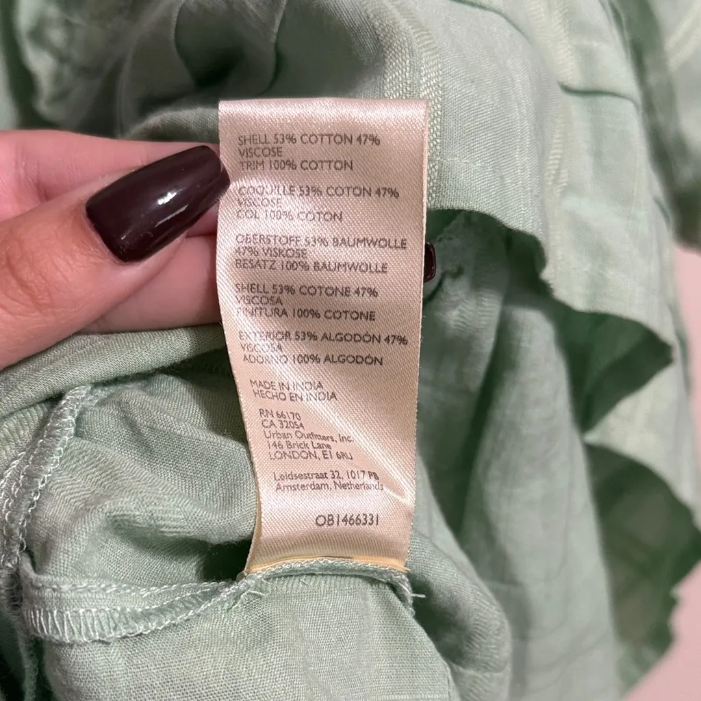 💖 Free People Elora Delicate Cottagecore Mini Dress in Mermaid's Tail Green - Image 7