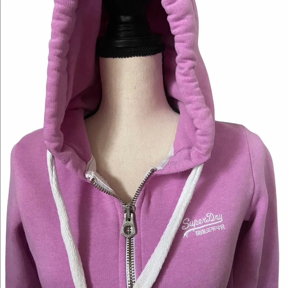 Superdry Orange Label Classic Pink/Purple Size XS Full Zip Hooded Sweatshirt. - Image 2
