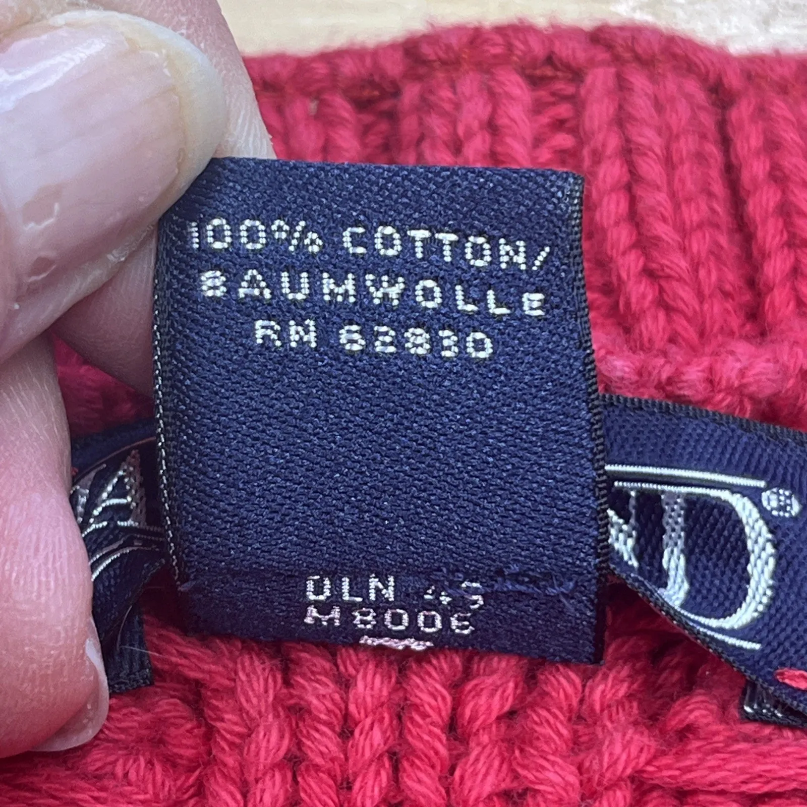 Vintage Lands' End Cable Knit Sweater Womens M 10-12 Red Fisherman Classic USA - Image 4