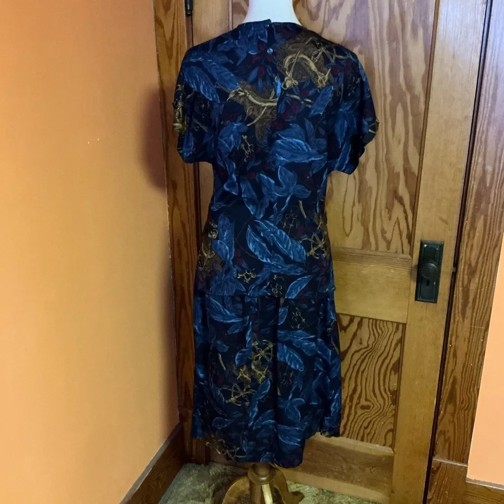 Vintage 80s top & skirt set Blue - Image 10